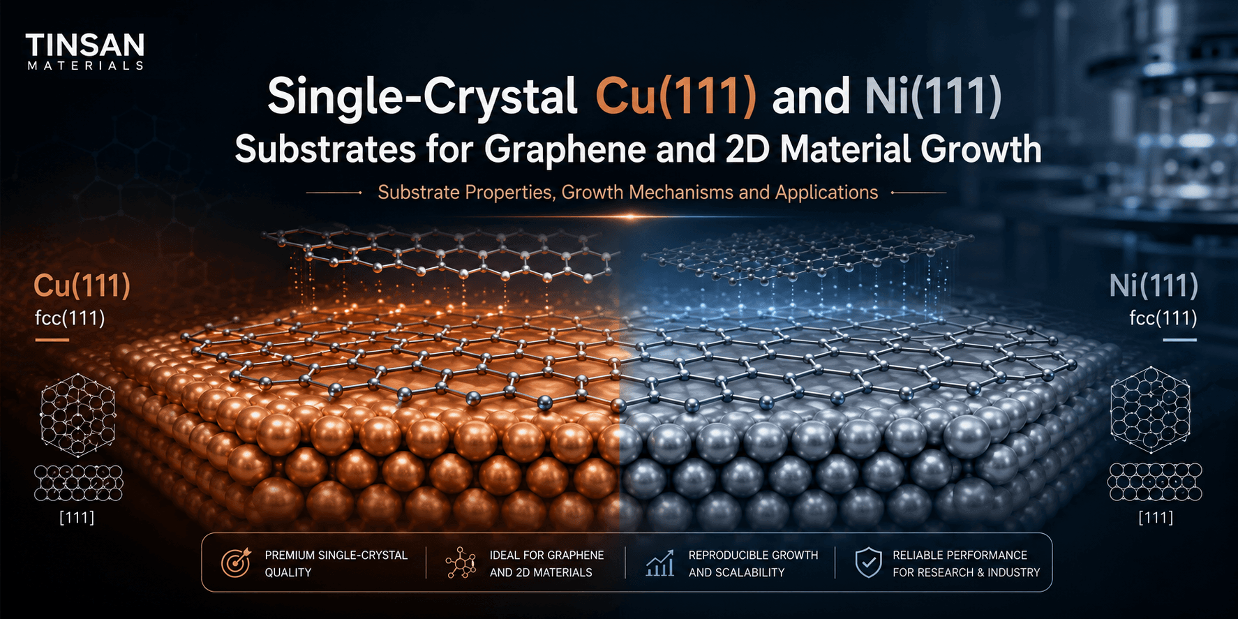 Single-Crystal Cu(111) and Ni(111) Substrates for Graphene and 2D Material Growth